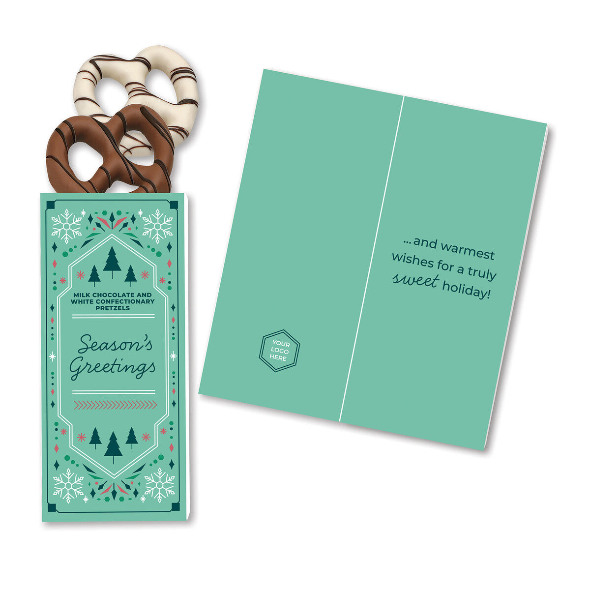 Full-Color Custom Sweeter Cards with Chocolate Dipped Pretzels