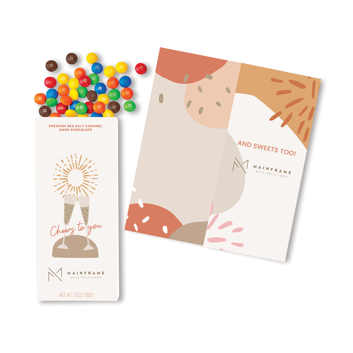 Full-Color Custom Sweeter Cards with Candy Coated Chocolate Bitz