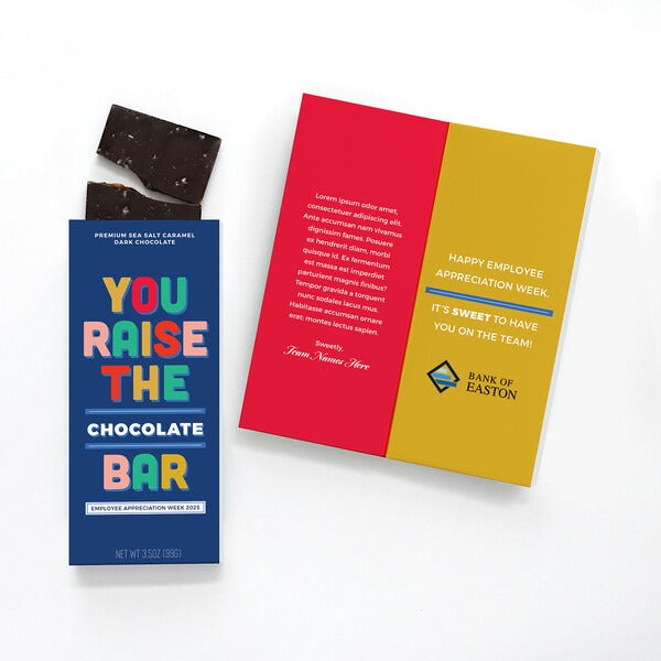 Full-Color Custom Card with Sea Salt Caramel Chocolate Bar