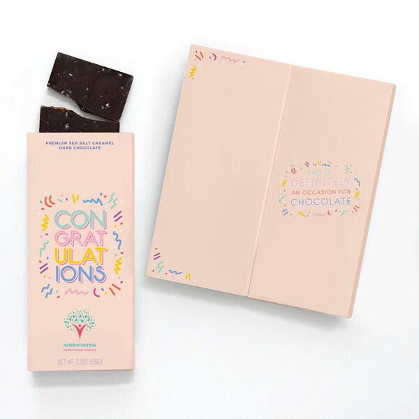 Full-Color Custom Card with Sea Salt Caramel Chocolate Bar