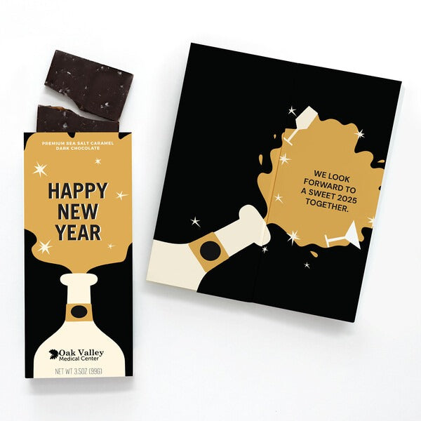 Full-Color Custom Card with Sea Salt Caramel Chocolate Bar
