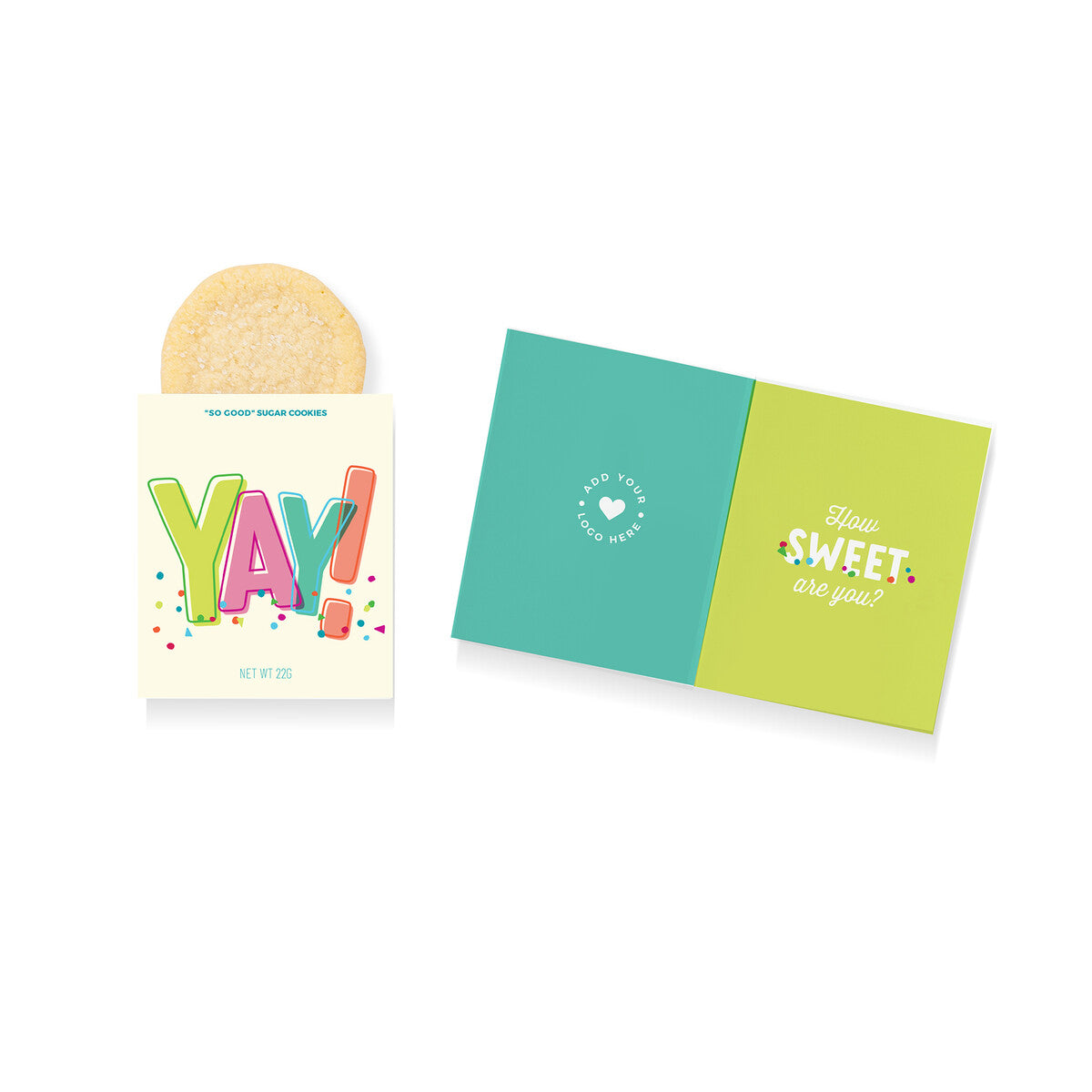 Full-Color Custom Mini Sweeter Card with Single Sugar Cookie