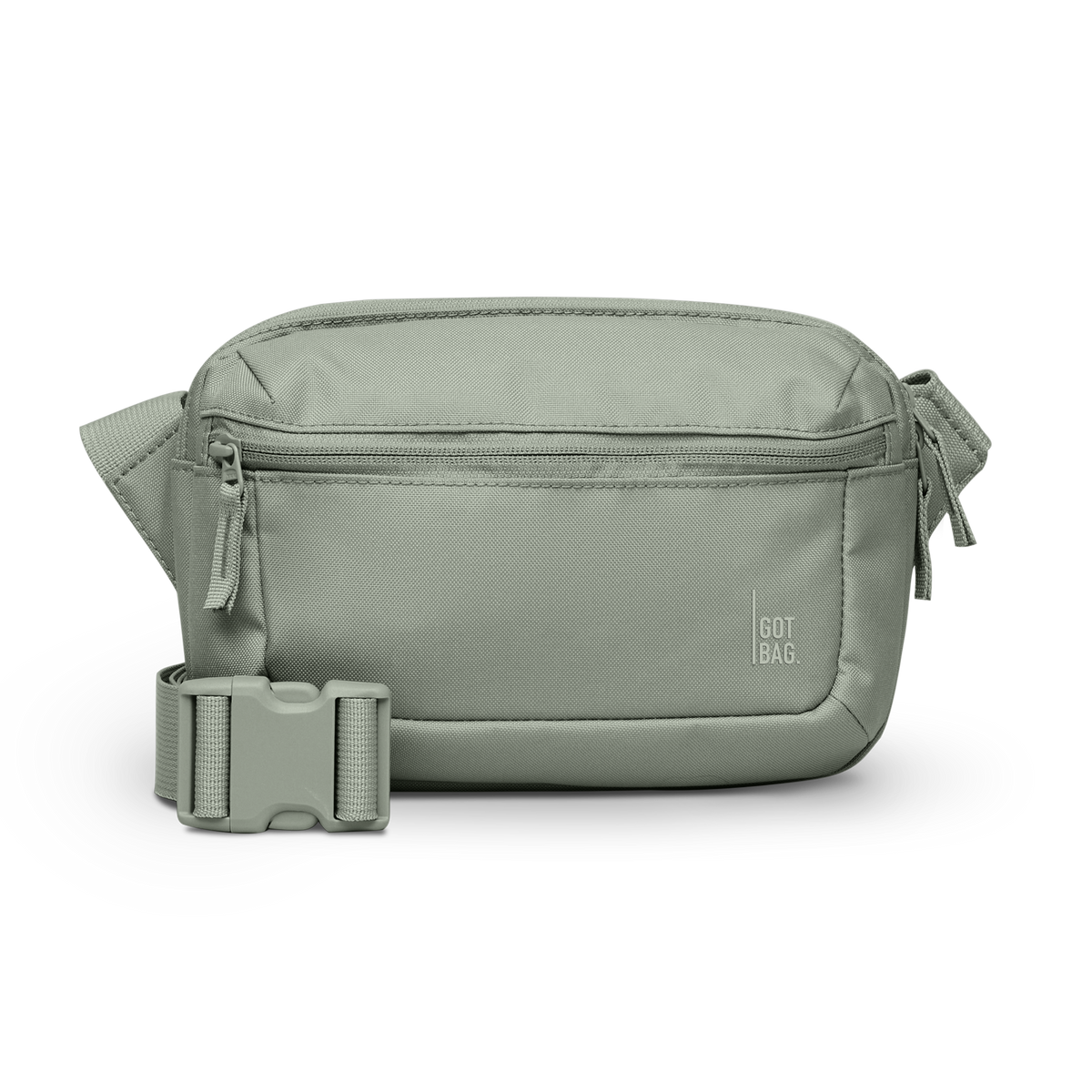 SLING BAG bag in bass (Sage Green), studio shot, front view.