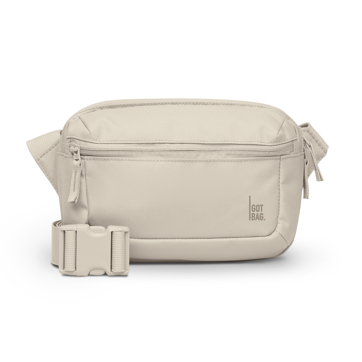 SLING BAG bag in soft shell (Warm Cream White), studio shot, front view.
