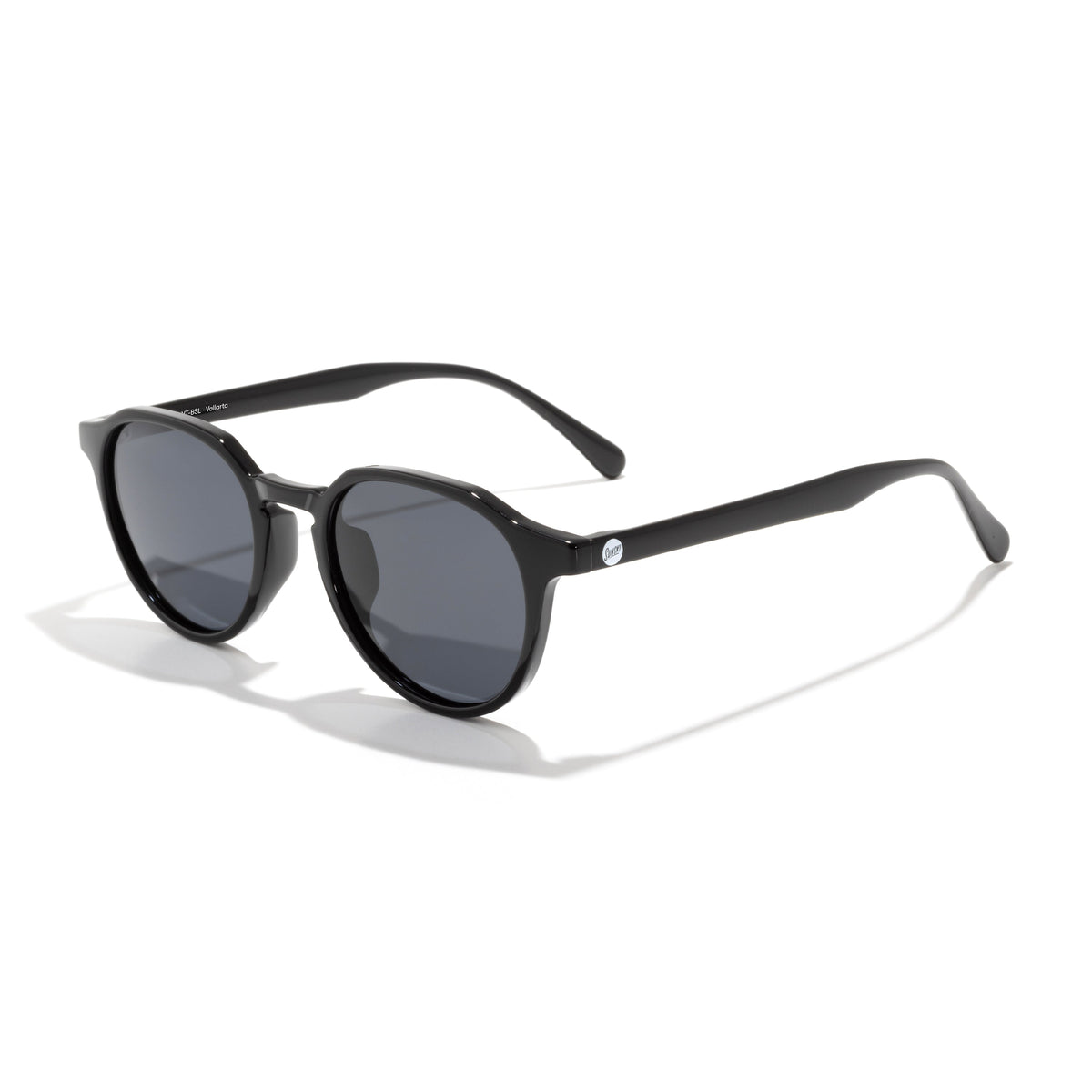 Black sunglasses with red accents on a white background