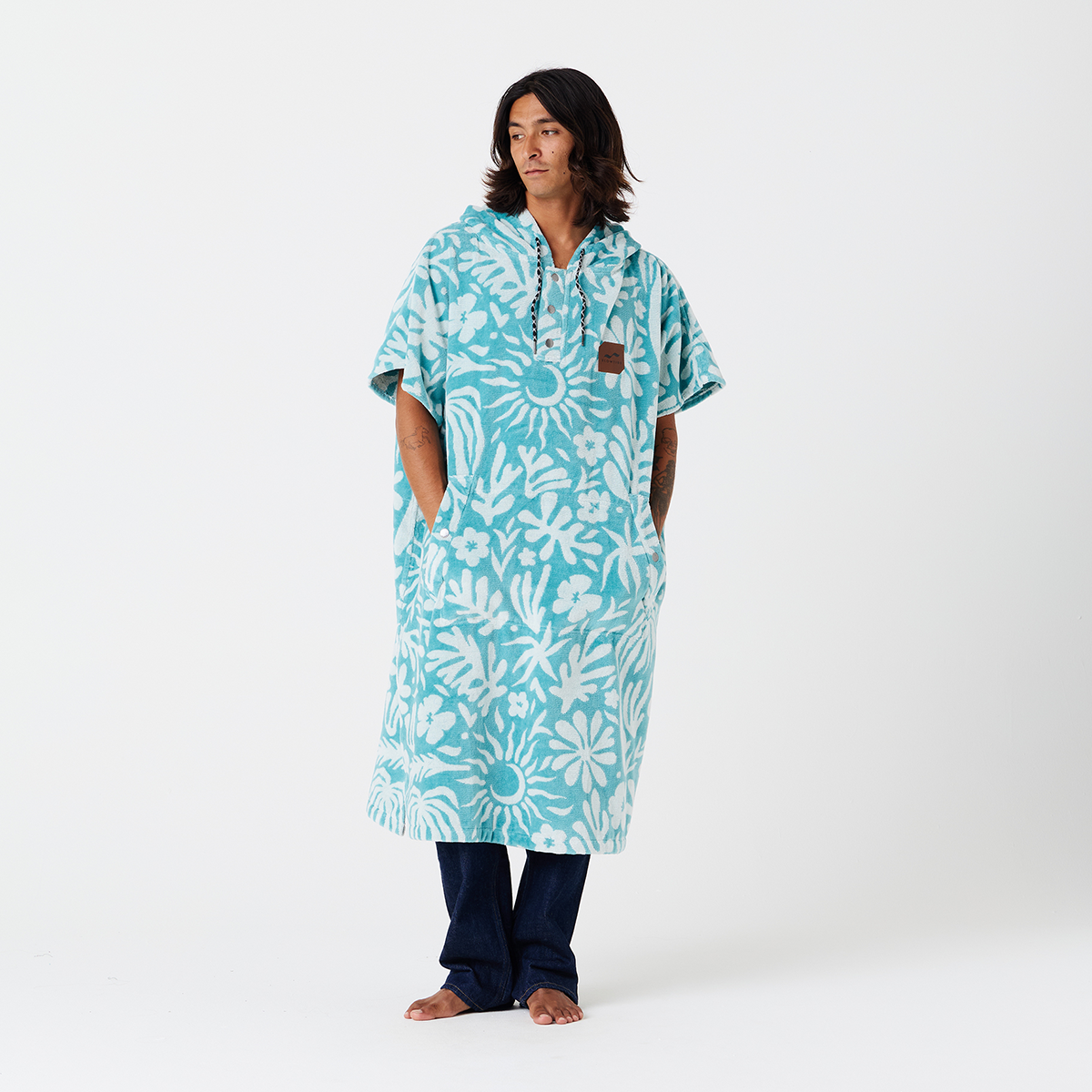Sunny Extra-Warm Poncho - Sky Blue