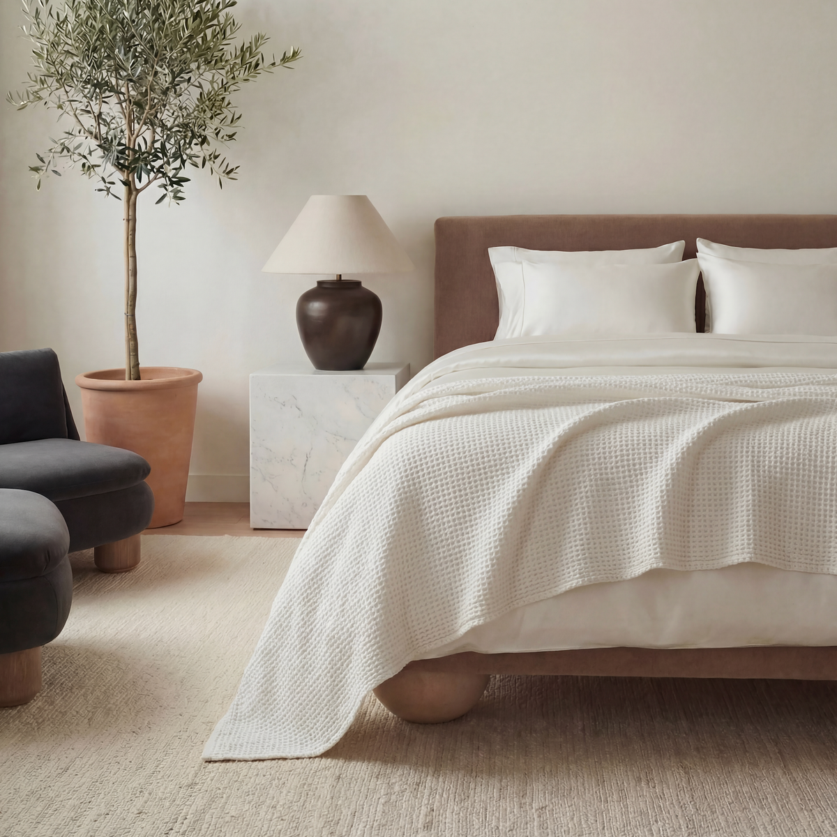 Blissful Bamboo Waffle Throw Blanket