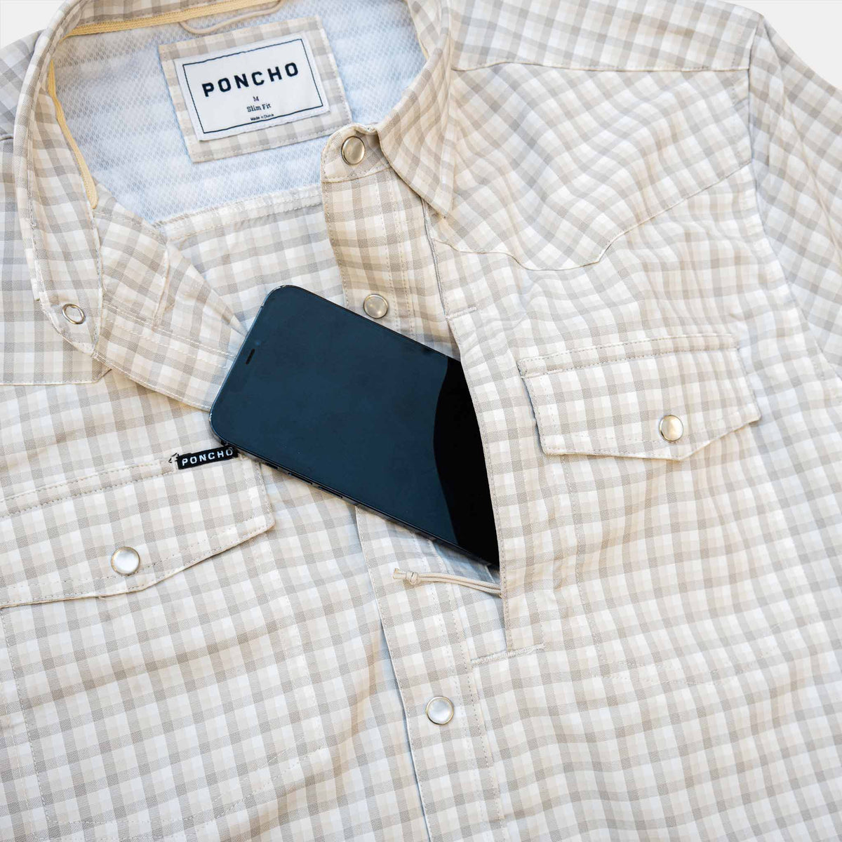 closeup of chest pocket on shirt