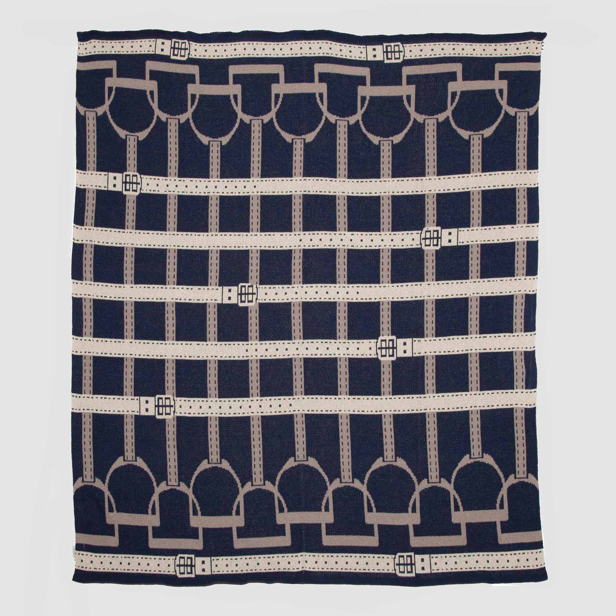 in2green Eco Throw Cotton Sustainable Knit Throw Blanket - Equestrian Stirrup 655646735696 BL01SU7