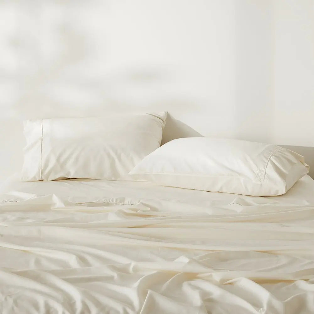Stone | Signature Sateen Pillowcase Set Made With Organic Bamboo Hemp #Color_stone