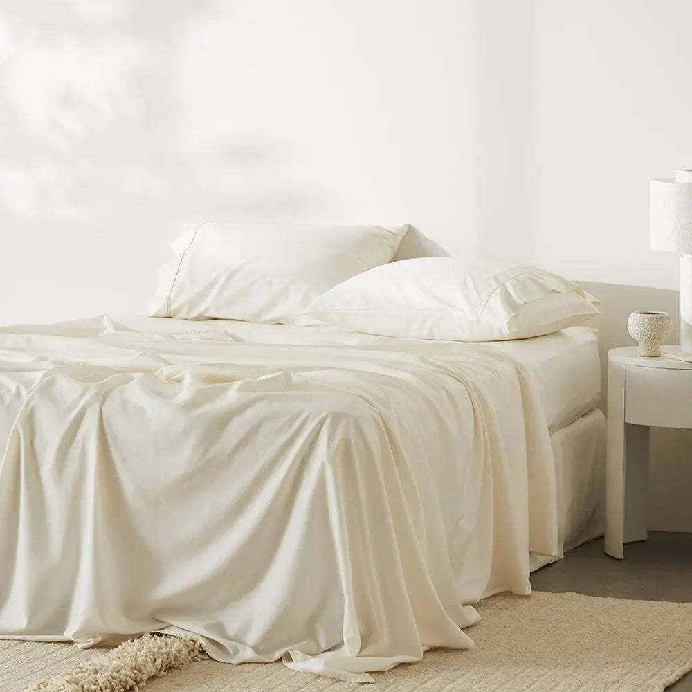 Stone | Linen+ Sheet Set Made with 100% Organic Bamboo Hemp #Color_stone