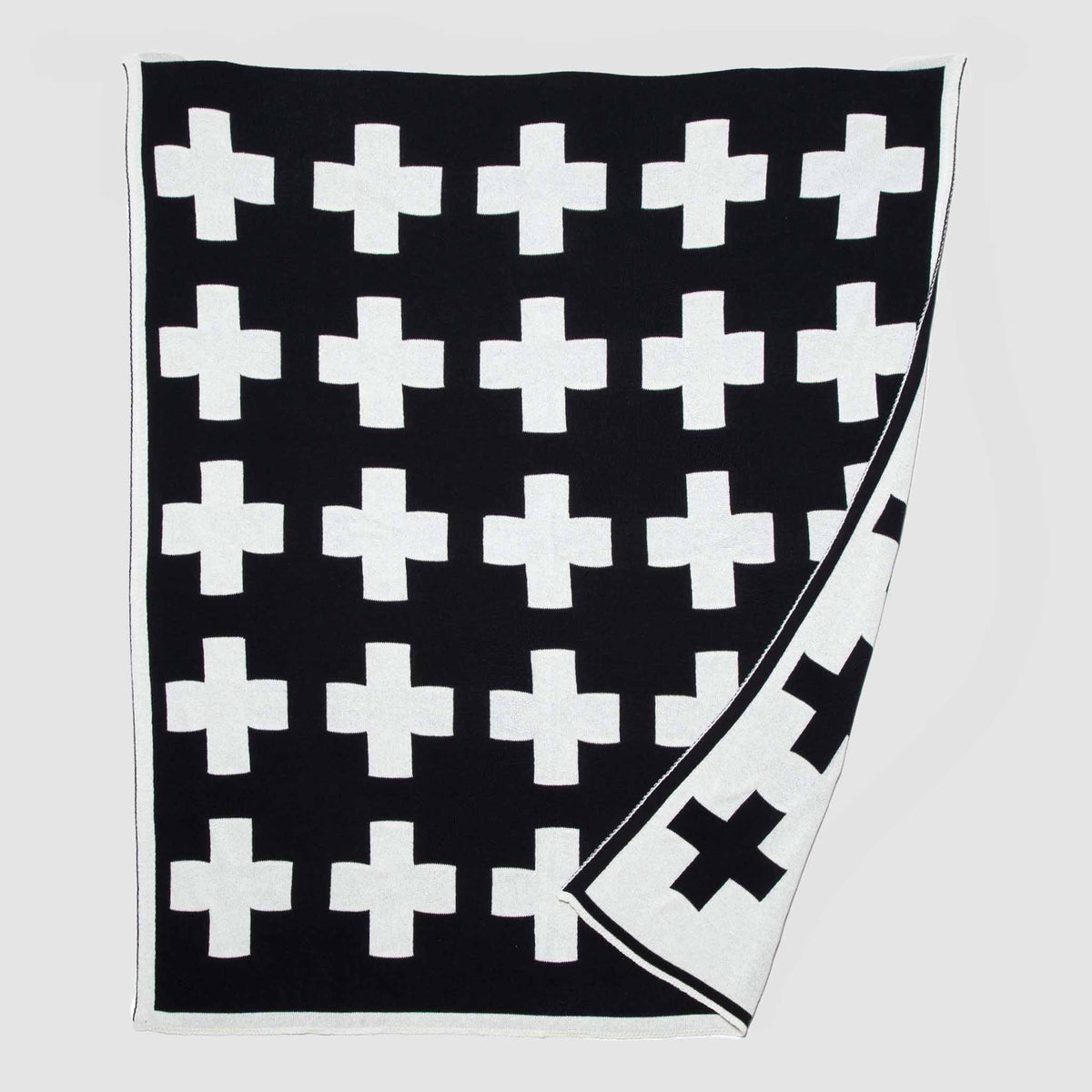 in2green Eco Throw Reversible Sustainable Knit Geometric | Patterned Throw Blanket - Swiss Cross 655646731513 BL01SWC4