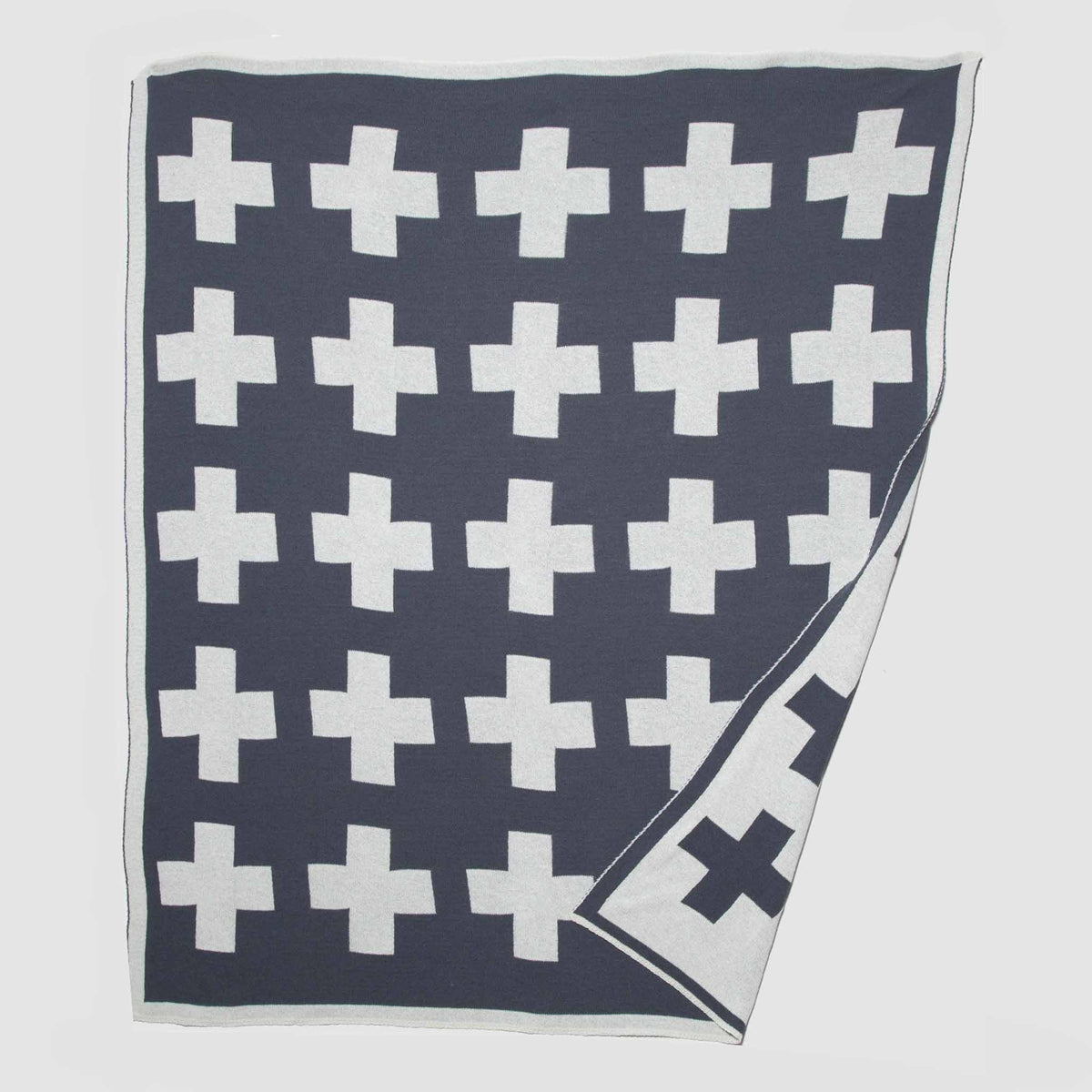 in2green Eco Throw Reversible Sustainable Knit Geometric | Patterned Throw Blanket - Swiss Cross 655646731506 BL01SWC2