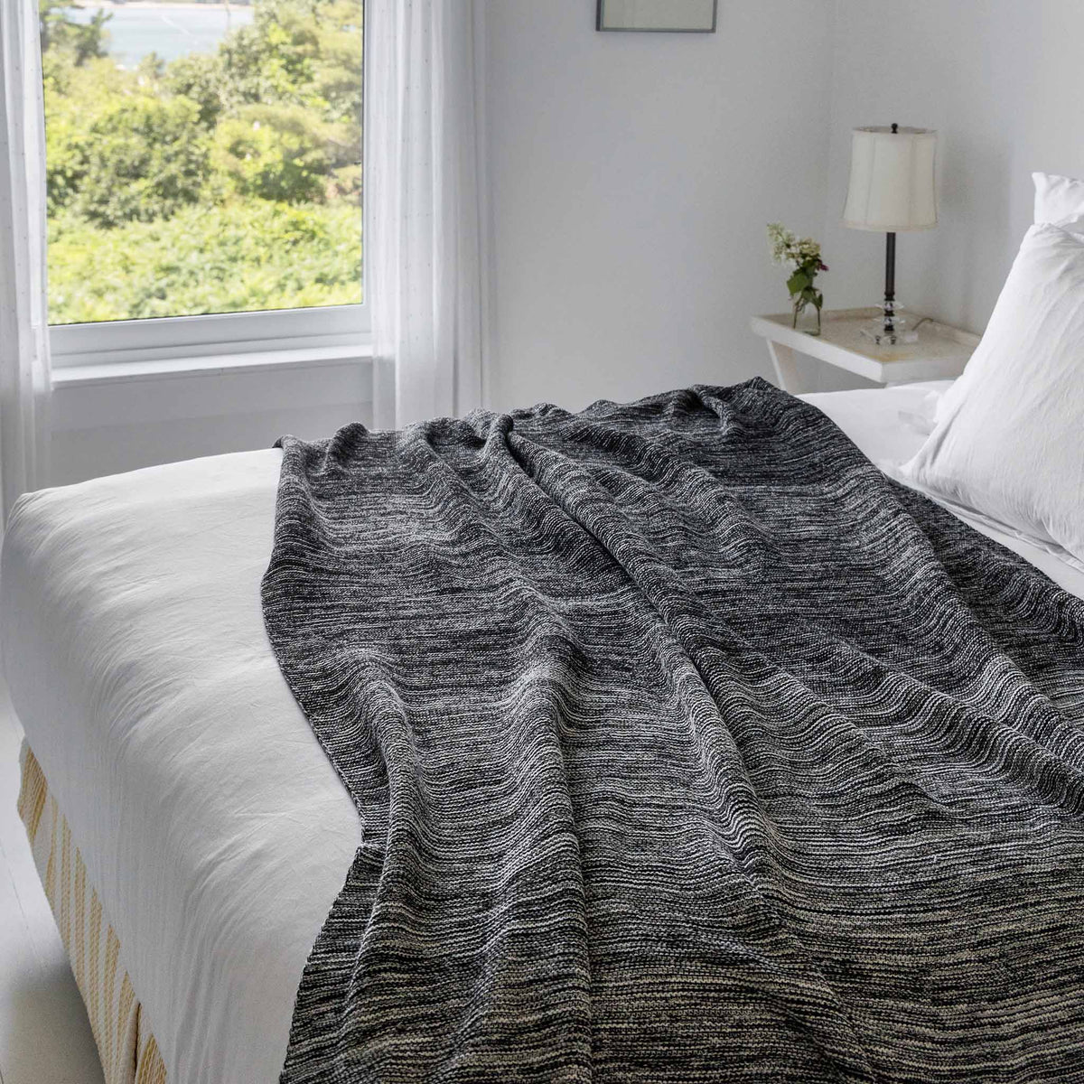 in2green Eco Throw Textured Sustainable Knit Throw Blanket - Textured Ombre
