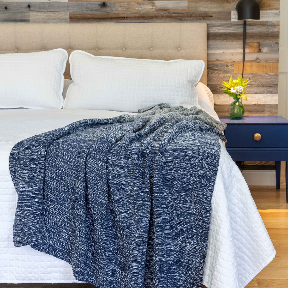 in2green Eco Throw Textured Sustainable Knit Throw Blanket - Textured Ombre