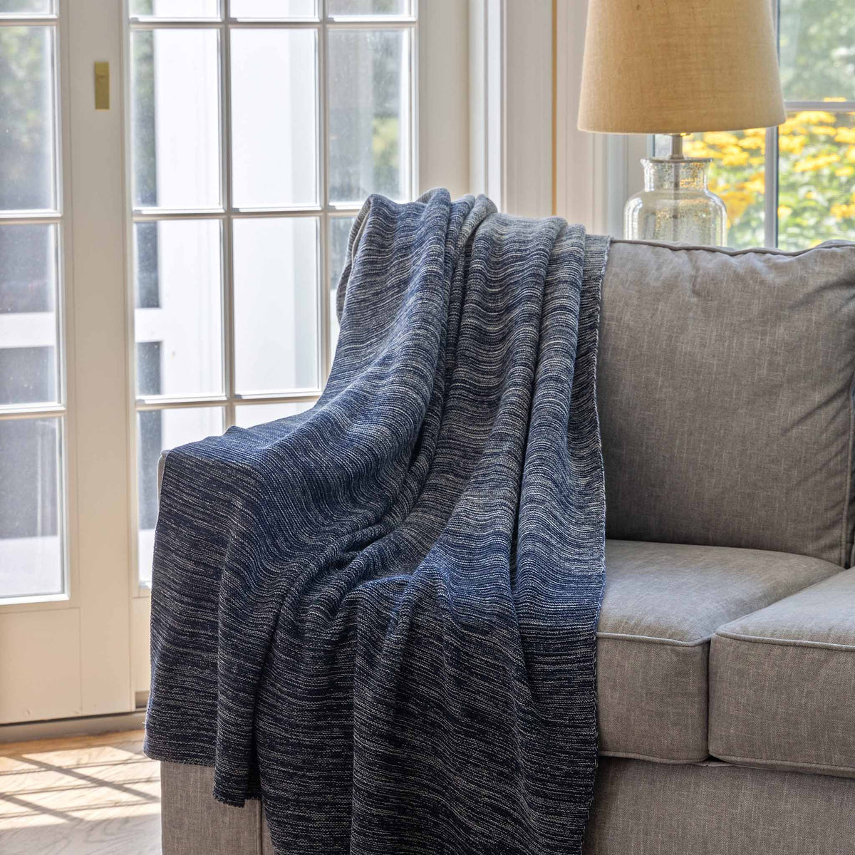 in2green Eco Throw Textured Sustainable Knit Throw Blanket - Textured Ombre