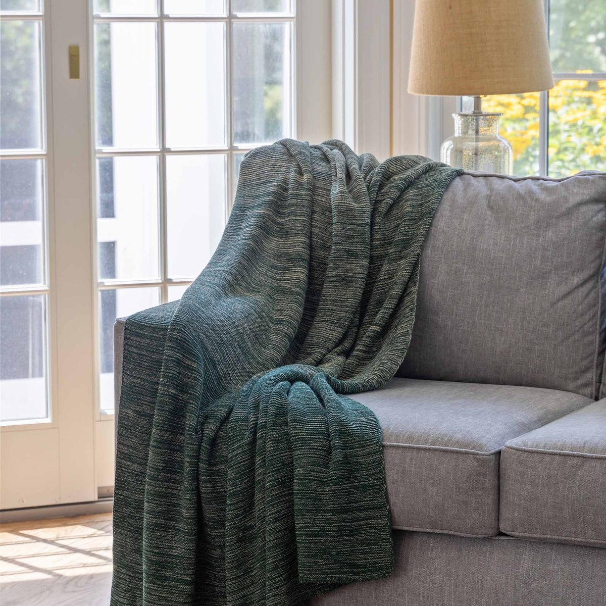 in2green Eco Throw Textured Sustainable Knit Throw Blanket - Textured Ombre