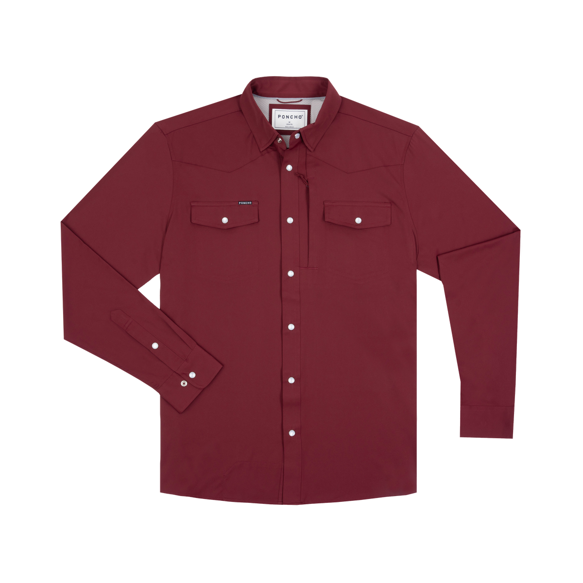 Product photo of the Bryan maroon long sleeve shirt front