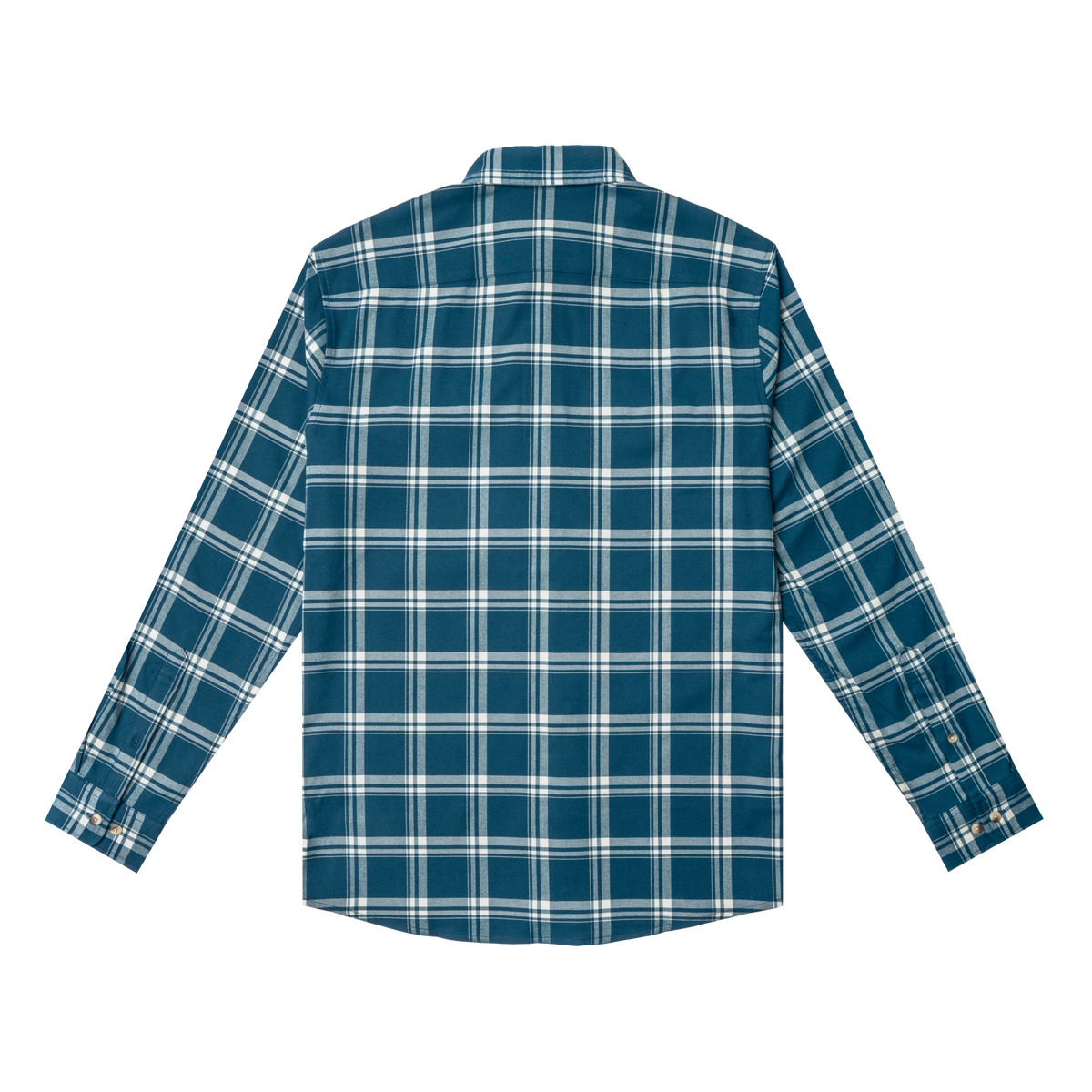 product photo of blue plaid flannel back