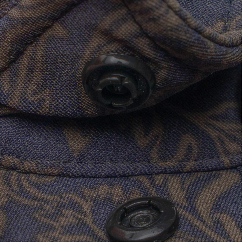 closeup of collar snaps on shirt