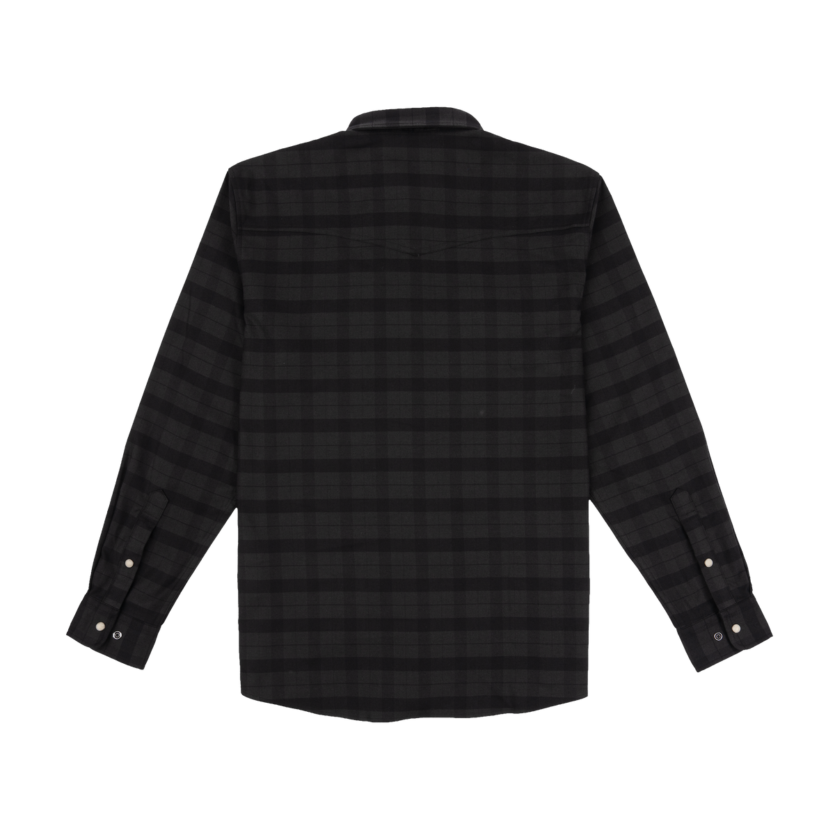 The North Rim dark plaid long sleeve outdoor shirt with snap cuffs for outdoor wear