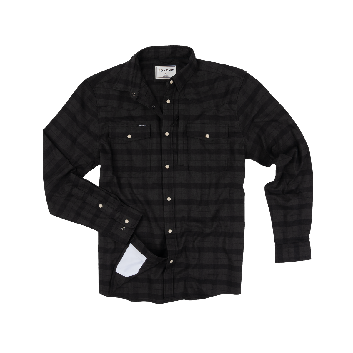 The North Rim dark plaid long sleeve outdoor shirt with button front and chest pockets