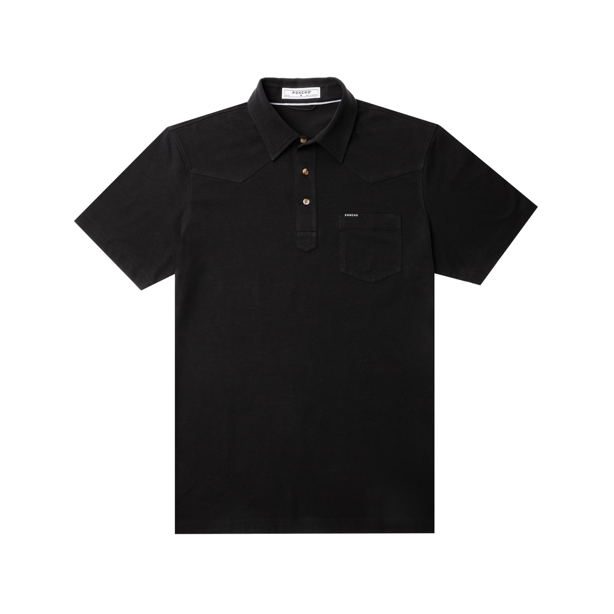 The Permian black outdoor shirt with short sleeves and front pocket