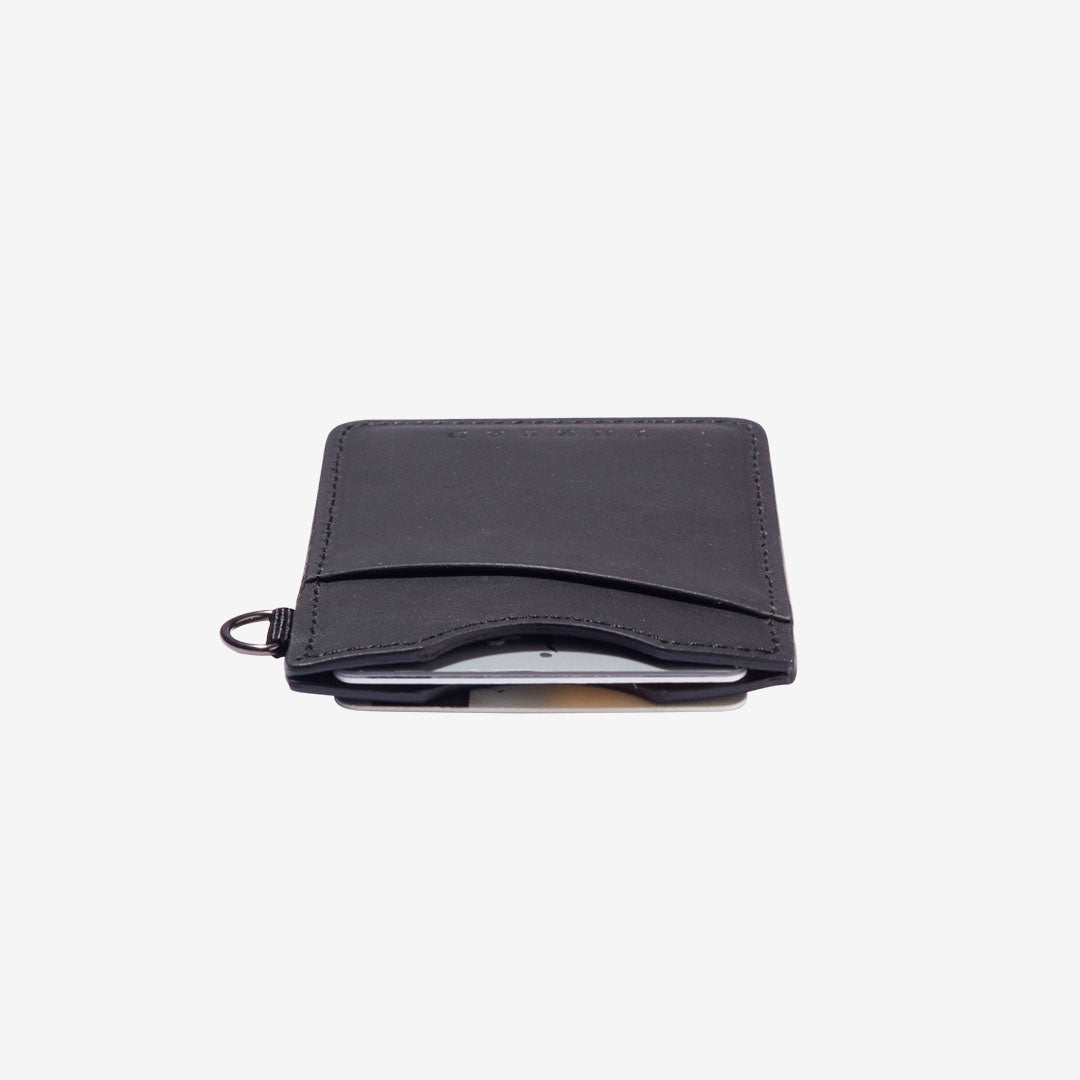 Vertical Leather Wallet - Black - Thread®