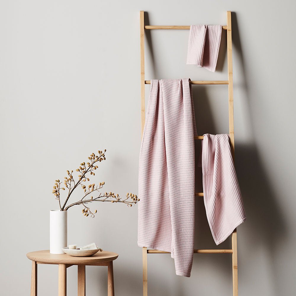 Rose | Bamboo Waffle Towels Bath Made With 100% Bamboo #Color_rose