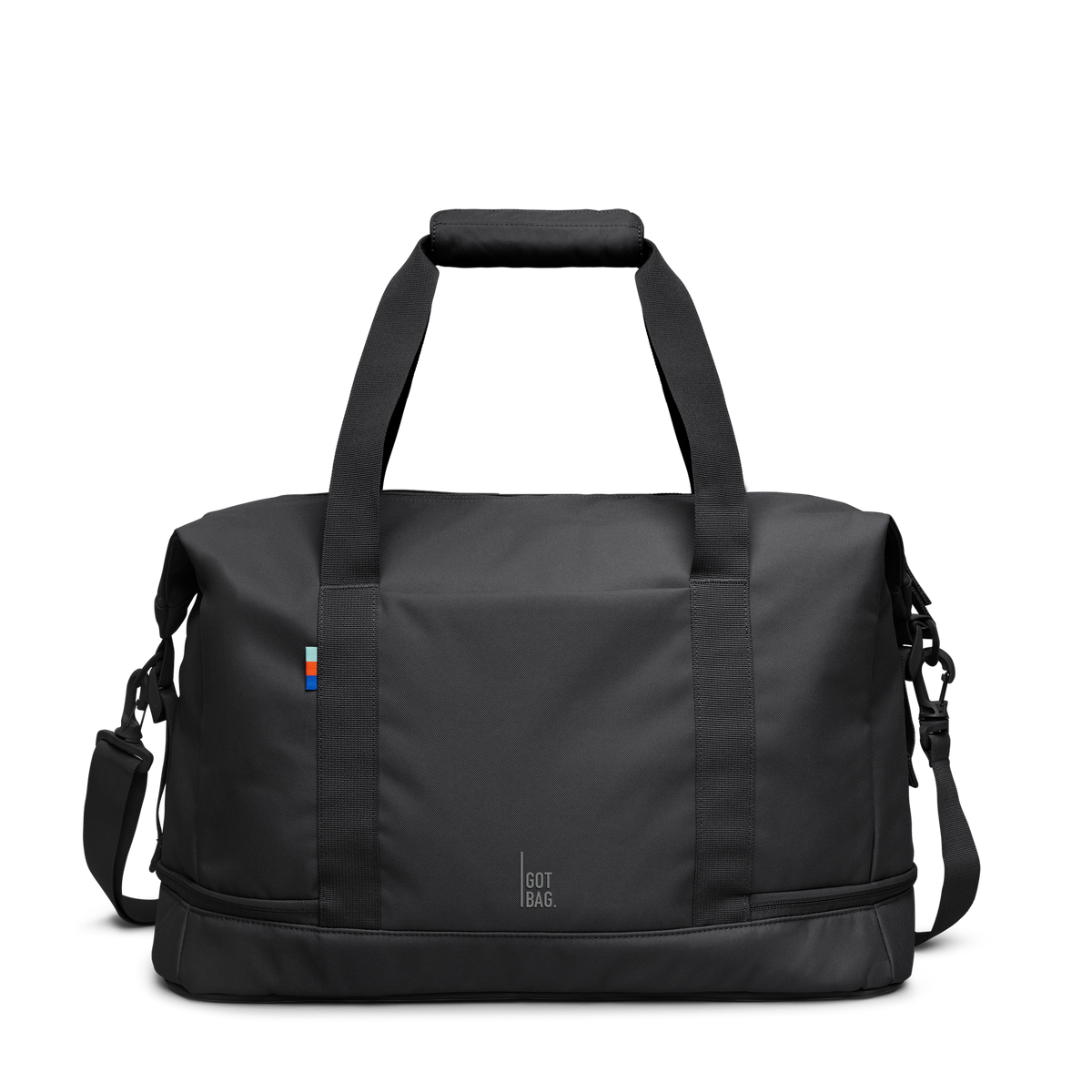 WEEKEND BAG bag in black (Black), studio shot, front view.