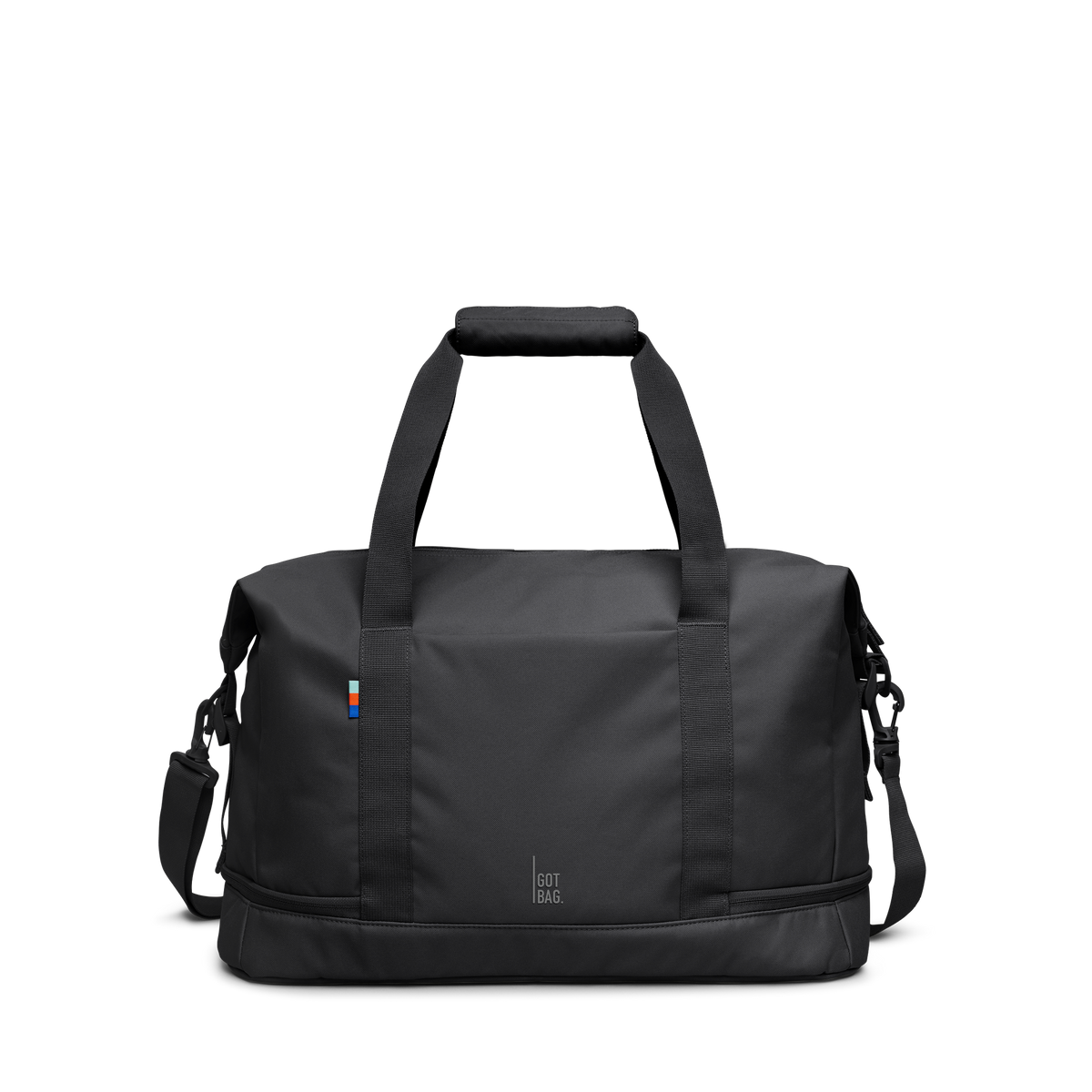 WEEKEND BAG bag in black (Black), studio shot, front view.
