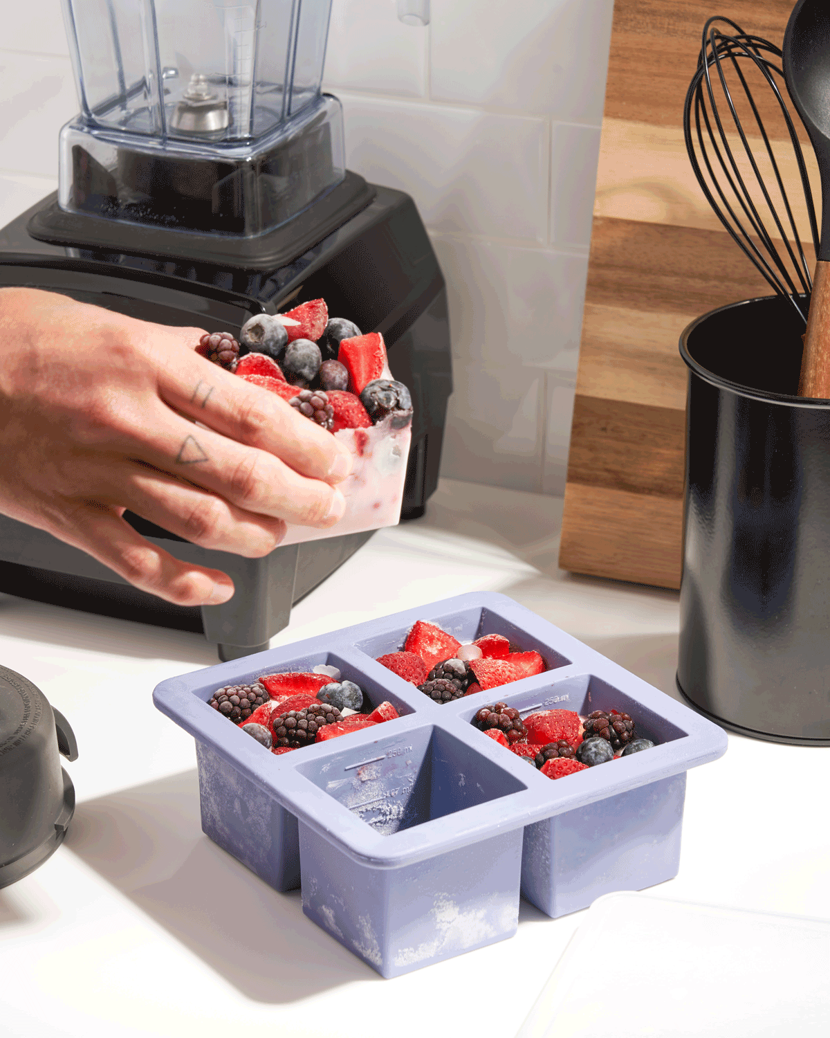 Blue 4 Cubes | Each cube holds 1 cup (8 oz)