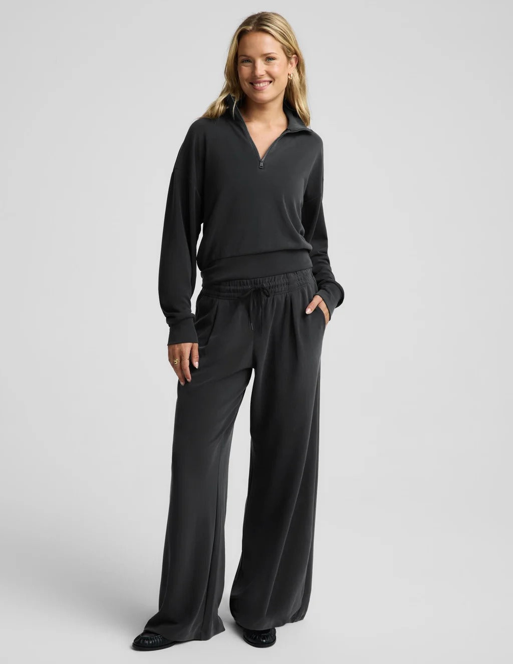 Luxe Sandwash Half Zip Pullover