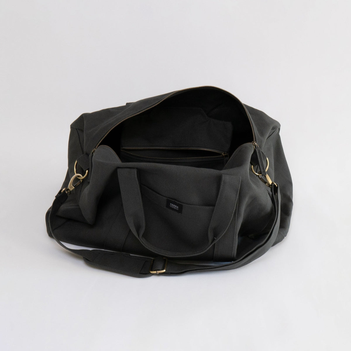 women's cotton duffle weekender bag#color_charcoal-grey