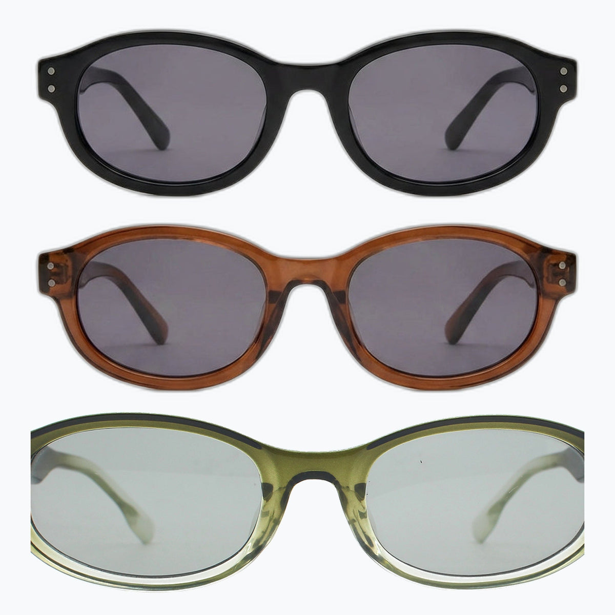 Jaxy Bardot — Retro Oval sunglasses in Black