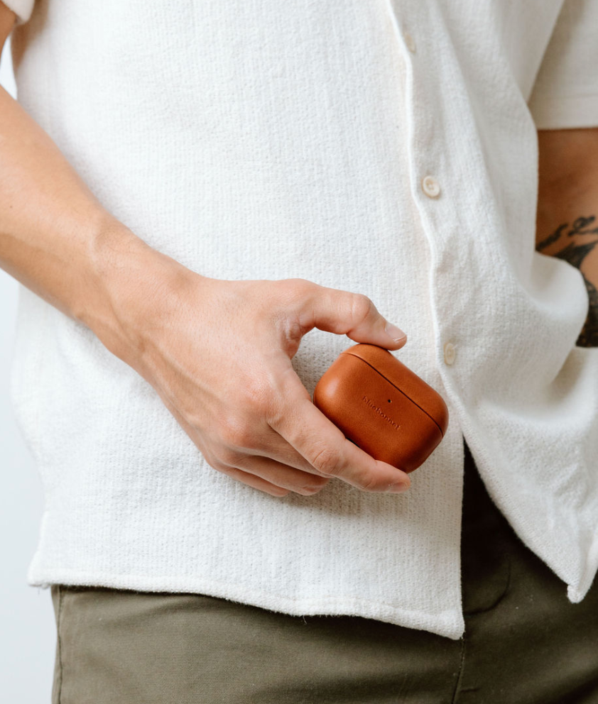 The Companion Leather AirPods 4 Case - Saddle Tan