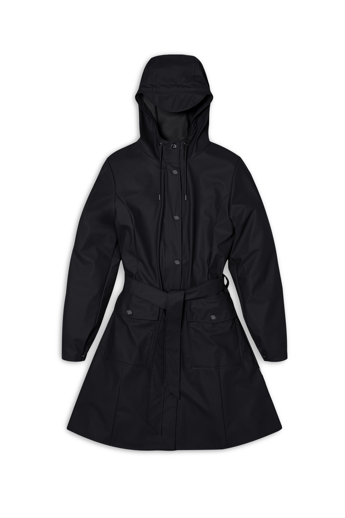 RAINS Curve Long Jacket
 Black Jacket