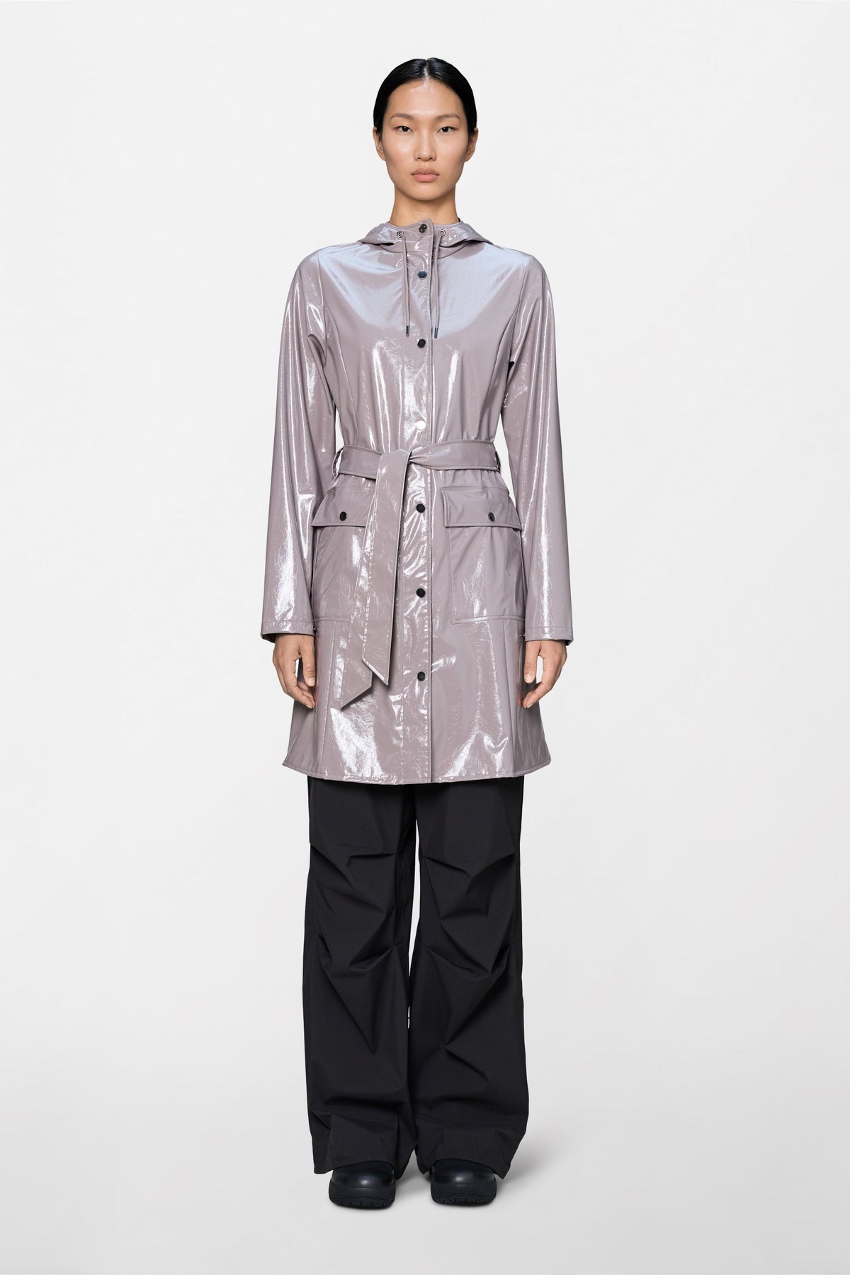 RAINS Curve Long Jacket
 Cinder Glaze Jacket
