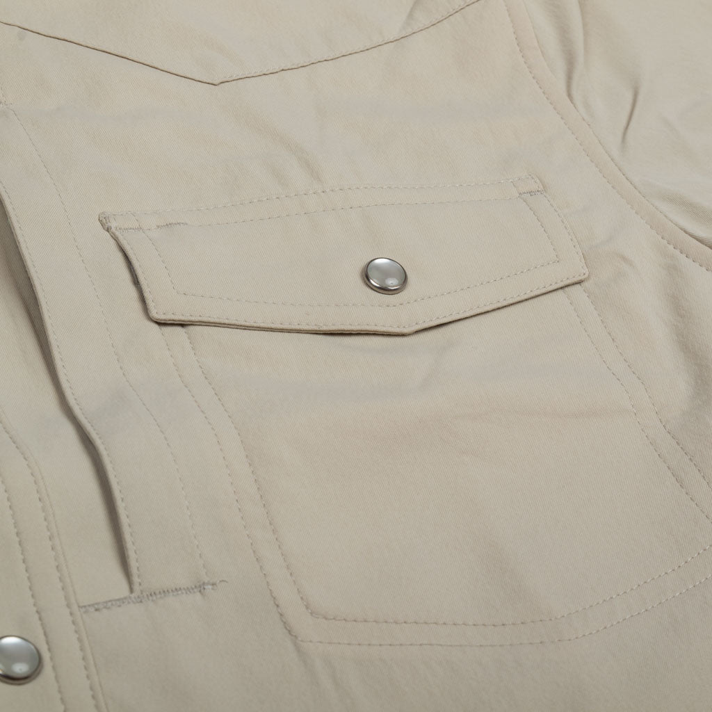 long sleeve tan western shirt pocket 