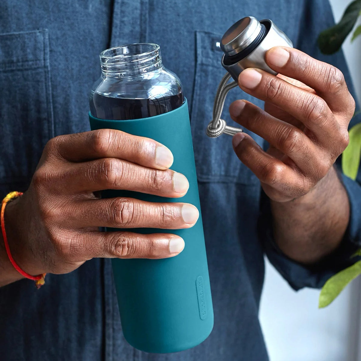 Glass water bottle