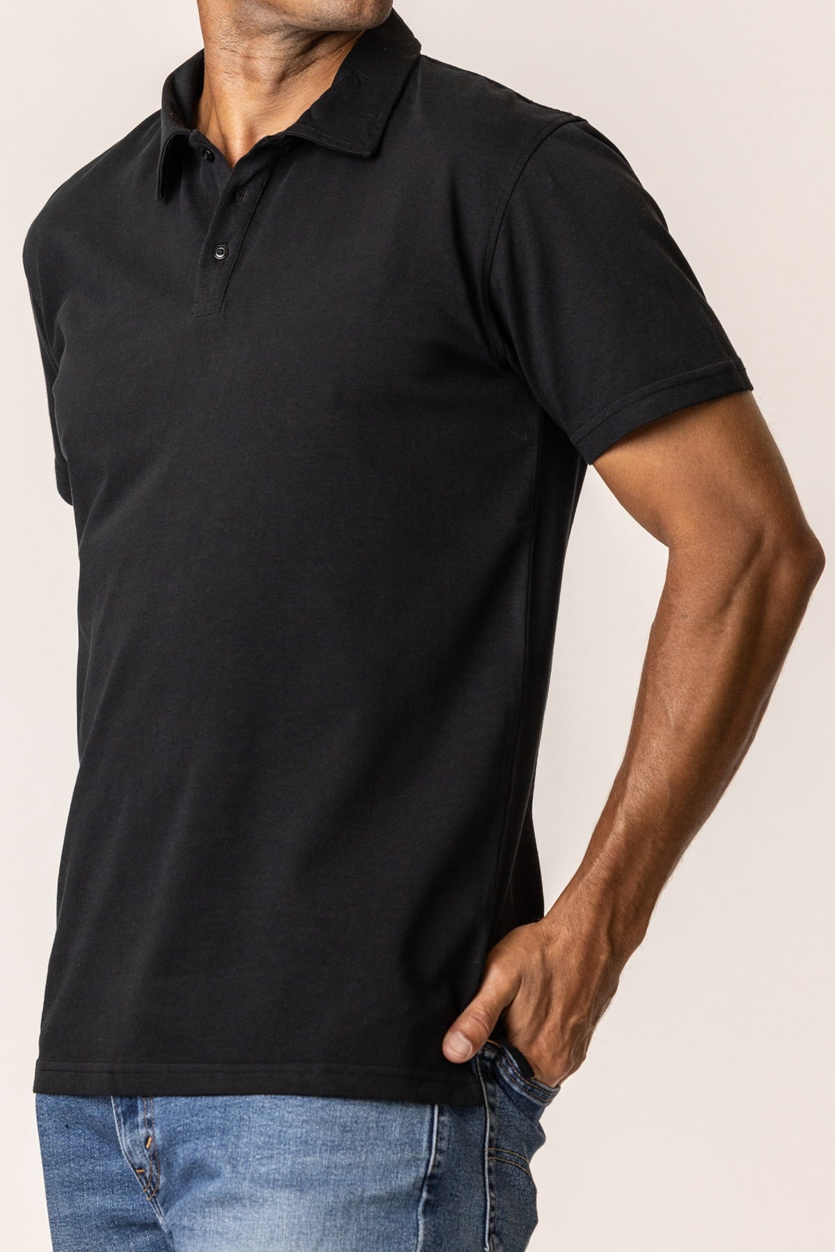 black men's polo shirt#color_black