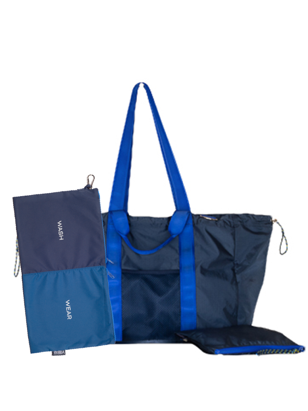 Dark blue travel bag with carry pouch