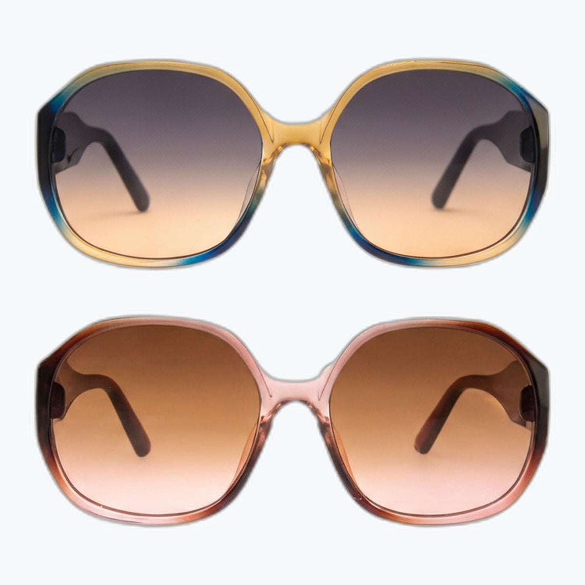 Jaxy Studio — Bold Square Polarized sunglasses in Amber/Blue
