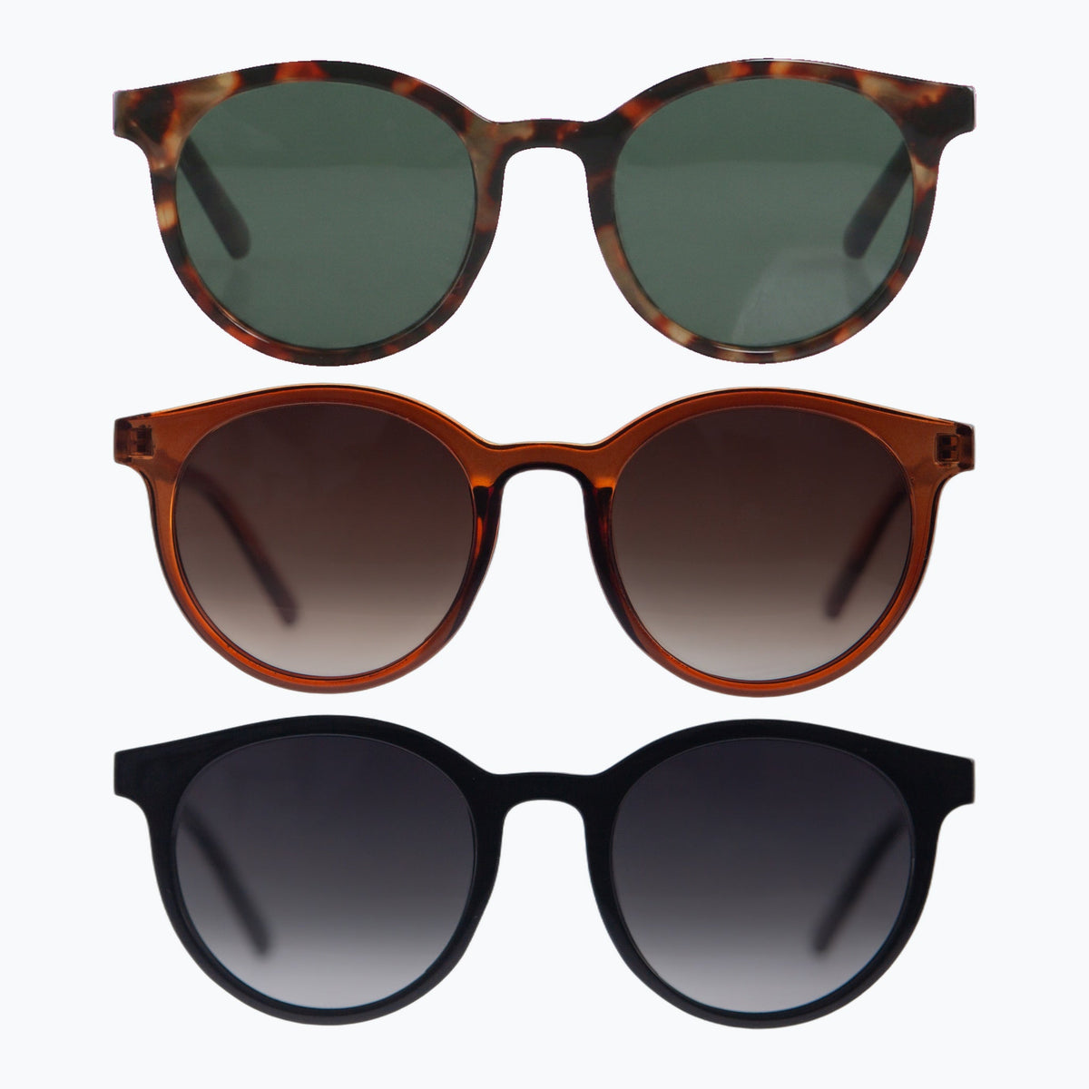 Jaxy Havana Haze — Round Polarized sunglasses in Black
