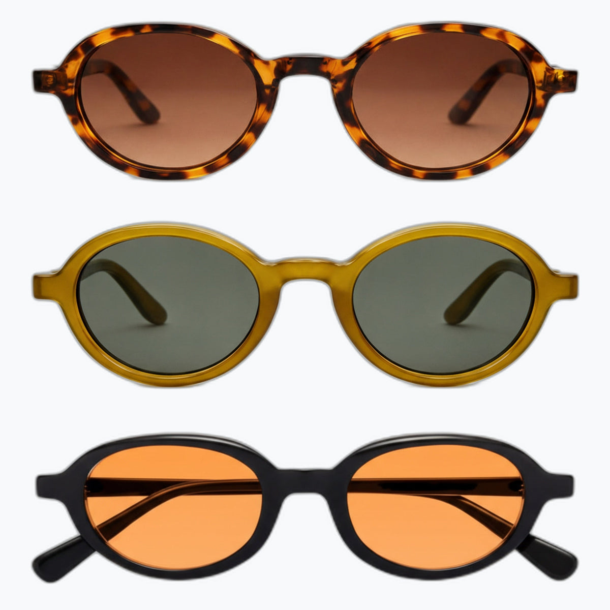 Jaxy Vinyl — Retro Round Polarized sunglasses in Black/Amber