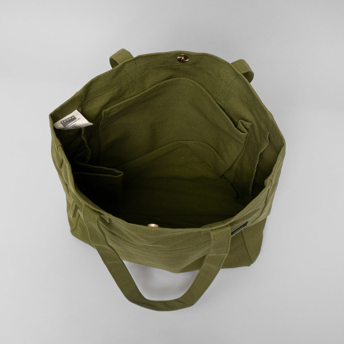 canvas tote bag with pocketstote bag with Interior pockets#color_olive-green