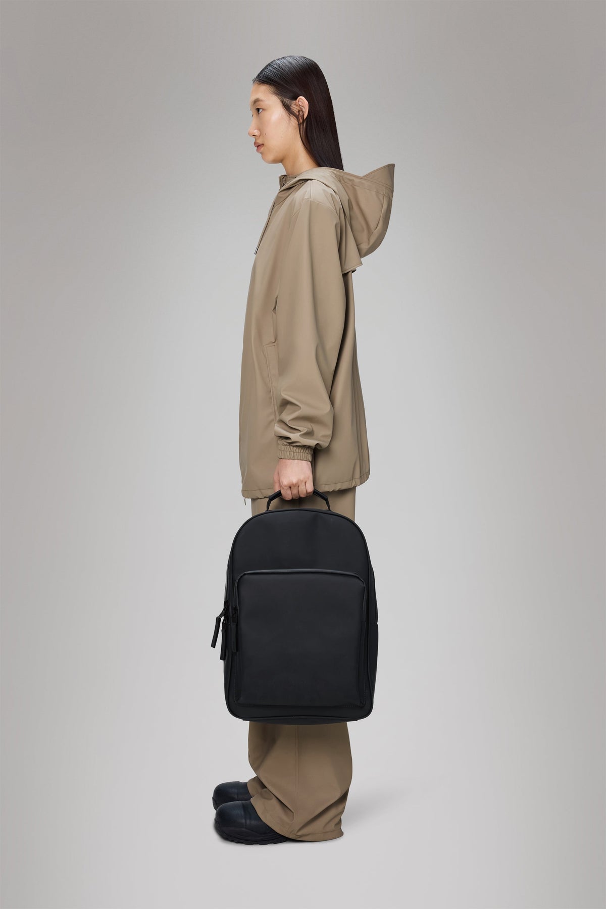 RAINS Book Daypack Large Black 15L H45 x D12 x W30 cm Backpack