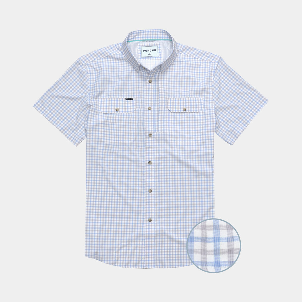 Blue &amp; Grey plaid shirt shirt  sleeve 