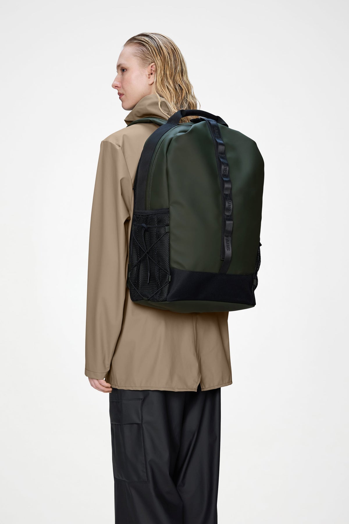 RAINS Trail Clip Front Backpack Green Backpack