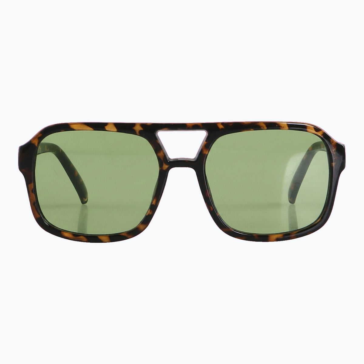 Jaxy Diplomat in Tort/Green — Square sunglasses